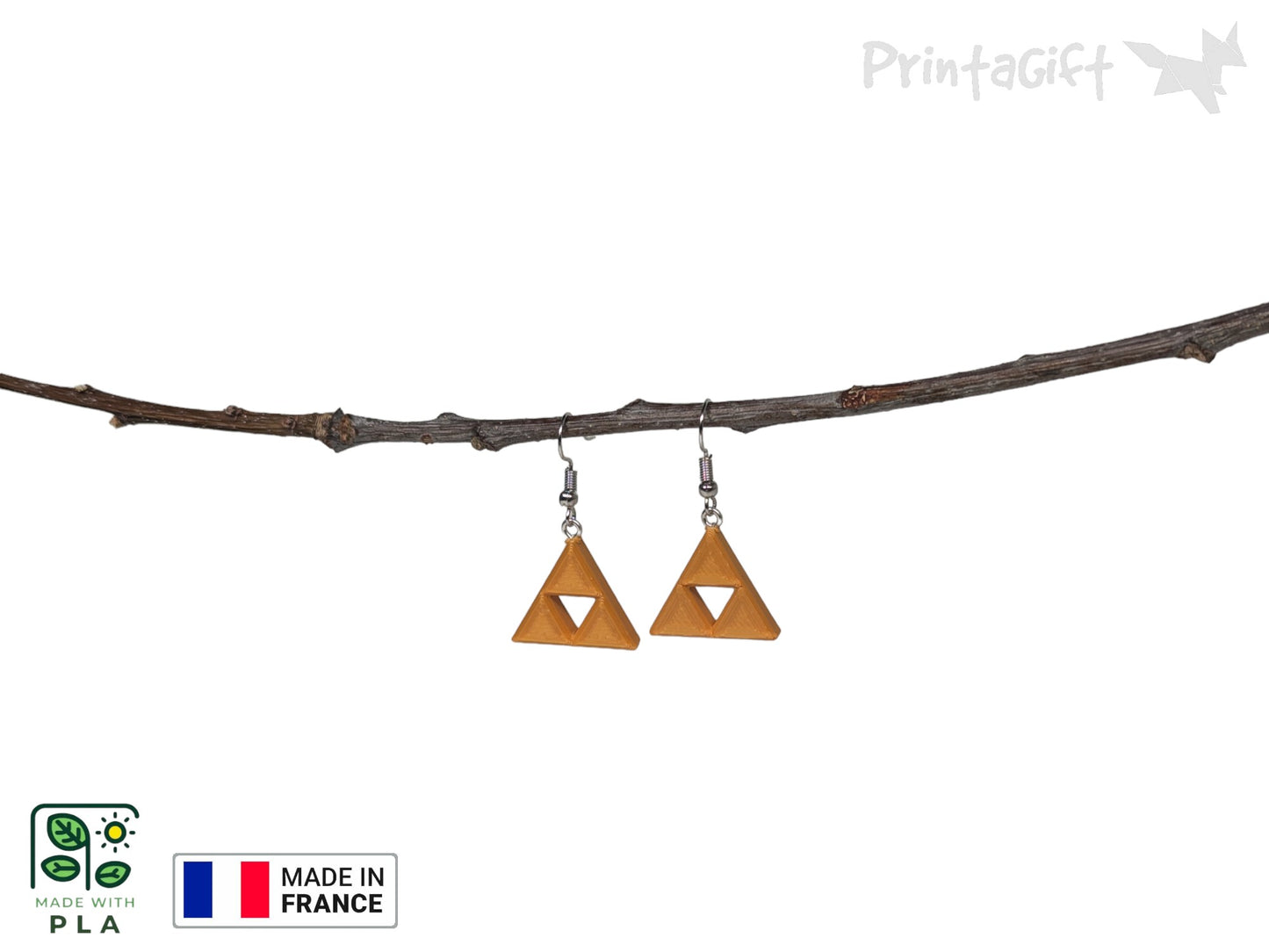 Boucle d'oreille inspiration triforce hyrule