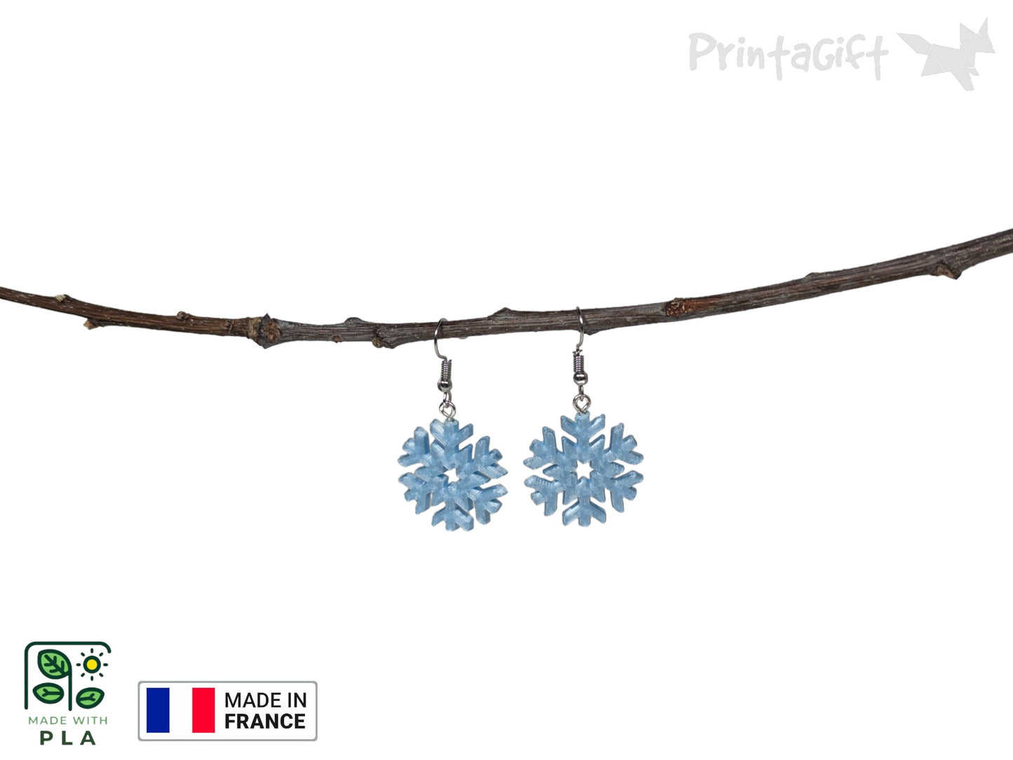 Boucle d'oreille flocon de neige