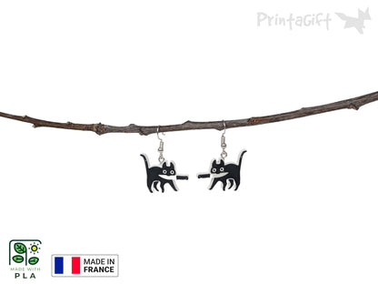 Boucle d'oreille chat tueur