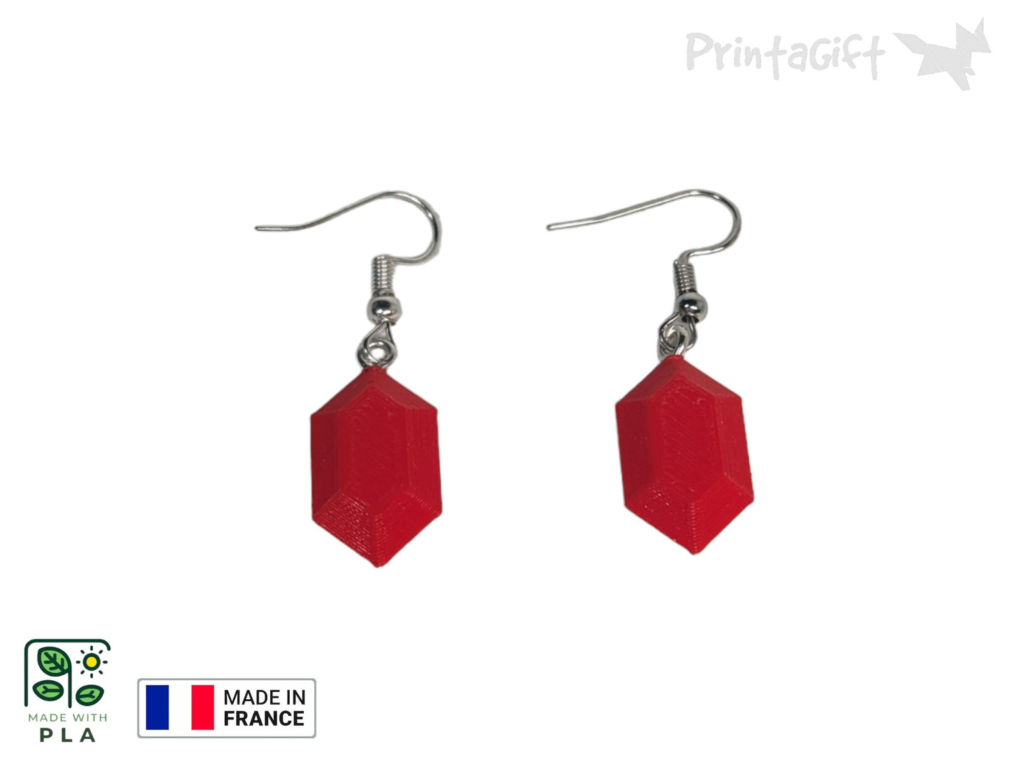 Boucle d'oreille rubis rouge