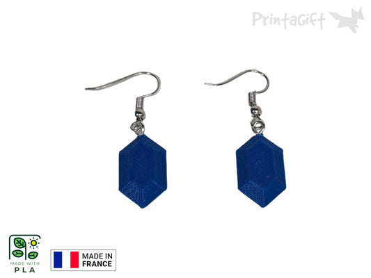 Boucle d'oreille rubis bleu