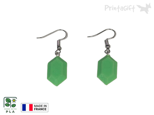 Boucle d'oreille rubis vert