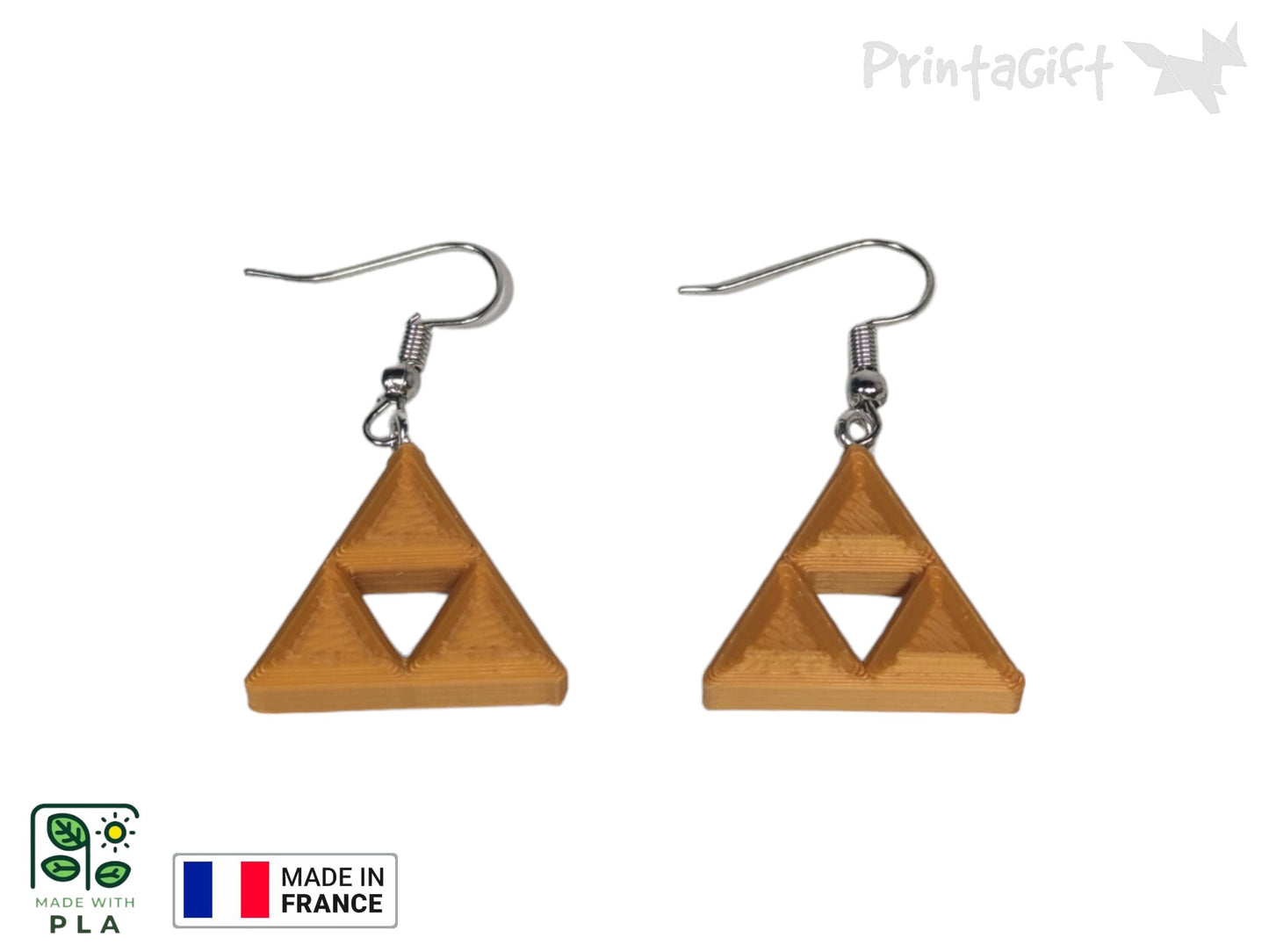 Boucle d'oreille inspiration triforce hyrule