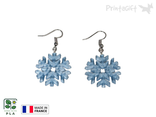 Boucle d'oreille flocon de neige