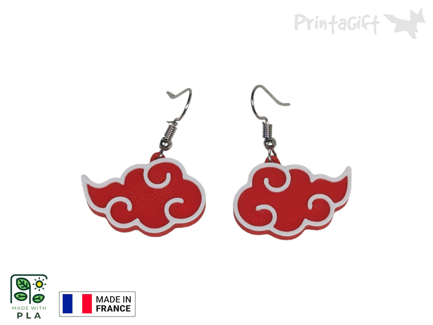 Boucle d'oreille d'inspiration akatsuki