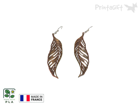 Boucle d'oreille plume