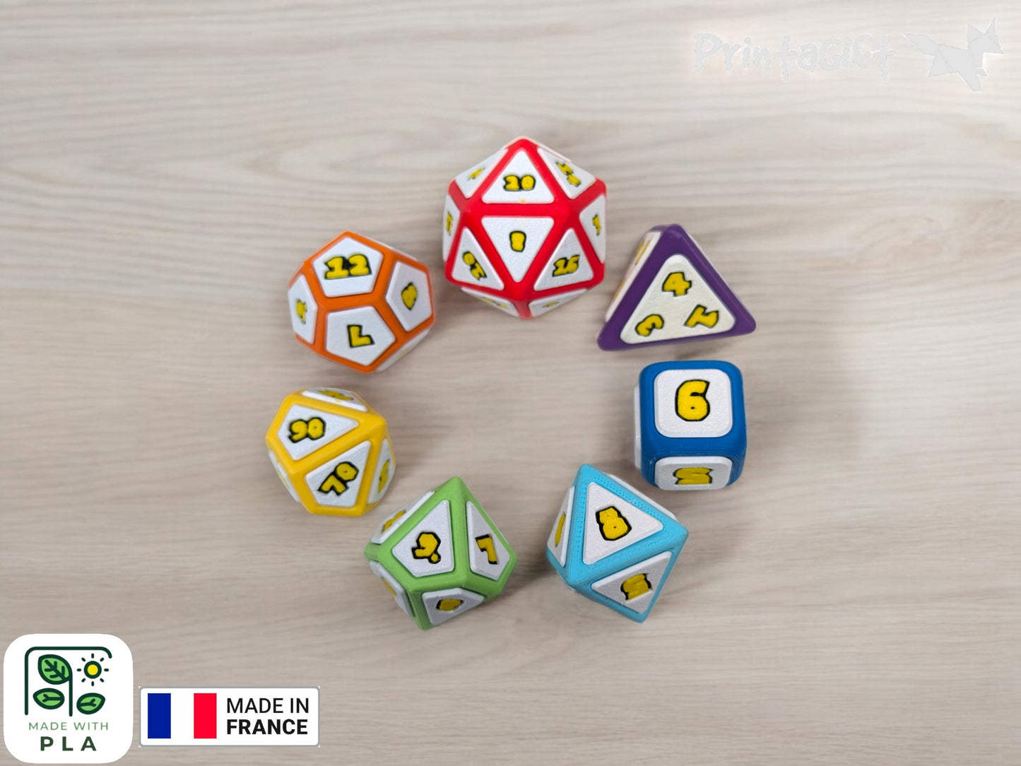 Set de dés pour jeu de rôles inspiration Mario