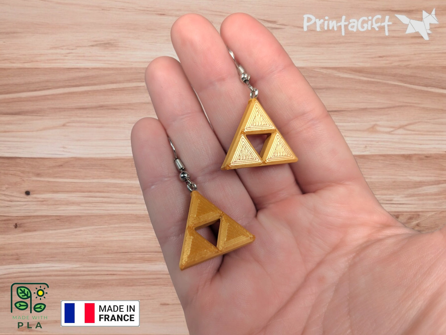 Boucle d'oreille inspiration triforce hyrule