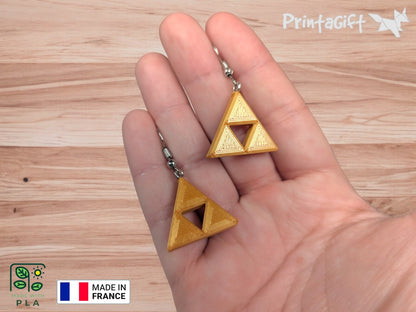 Boucle d'oreille inspiration triforce hyrule