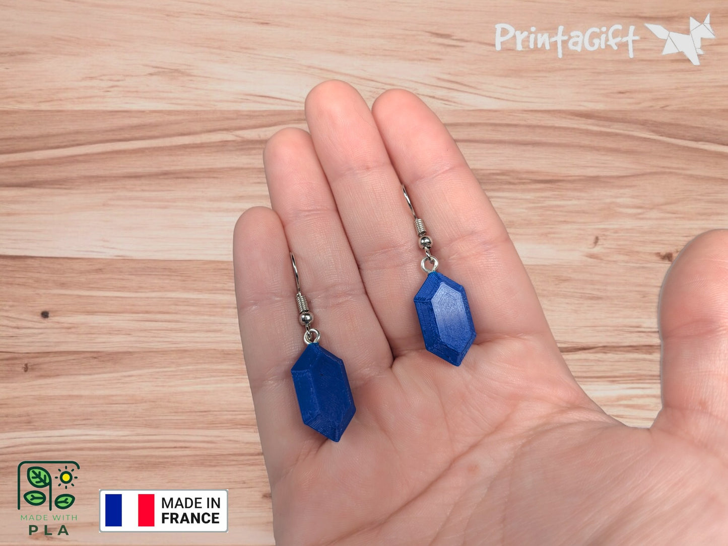 Boucle d'oreille rubis bleu