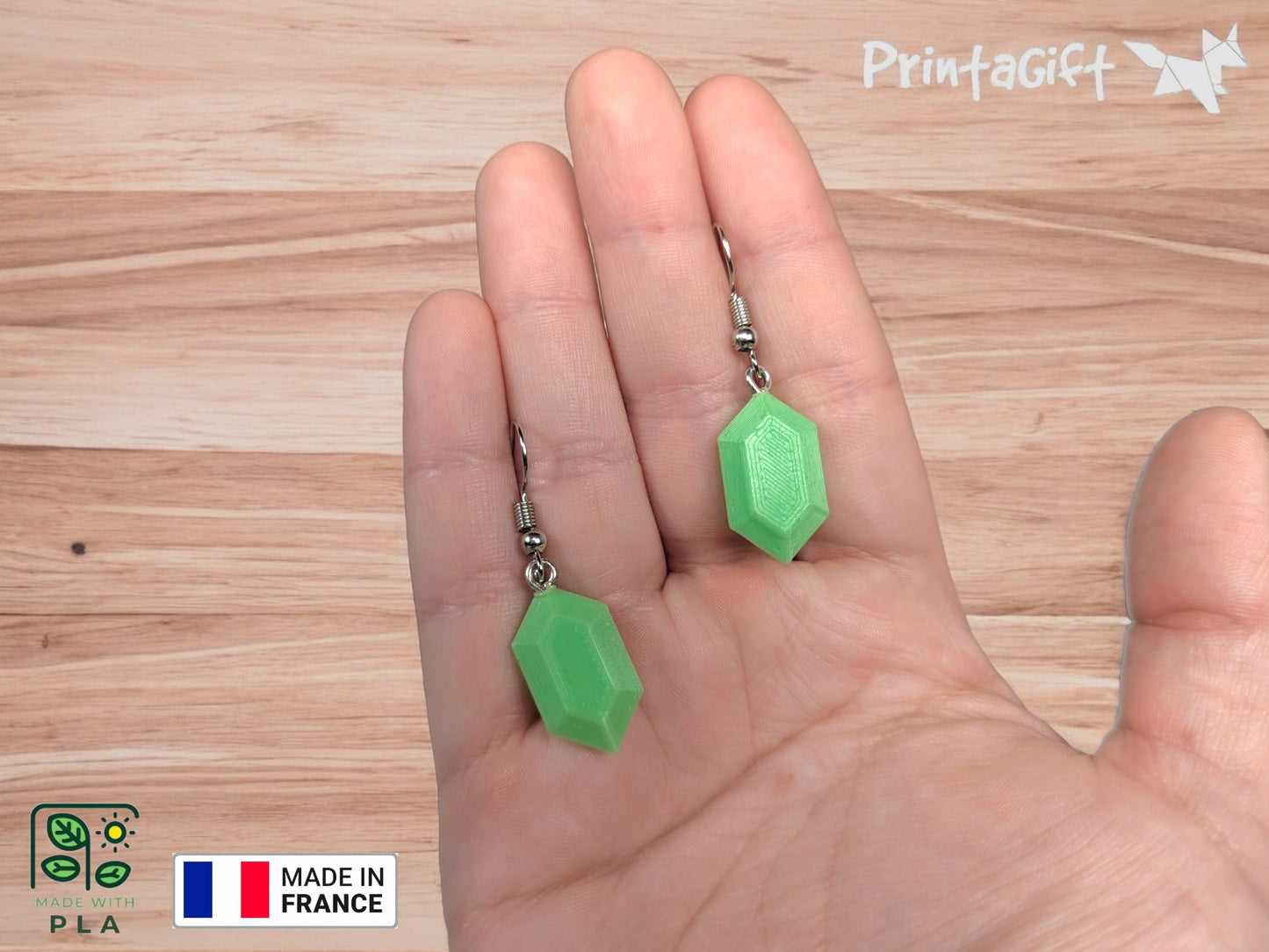 Boucle d'oreille rubis vert