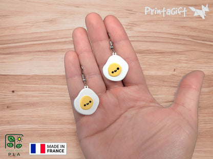 Boucle d'oreille oeuf au plat