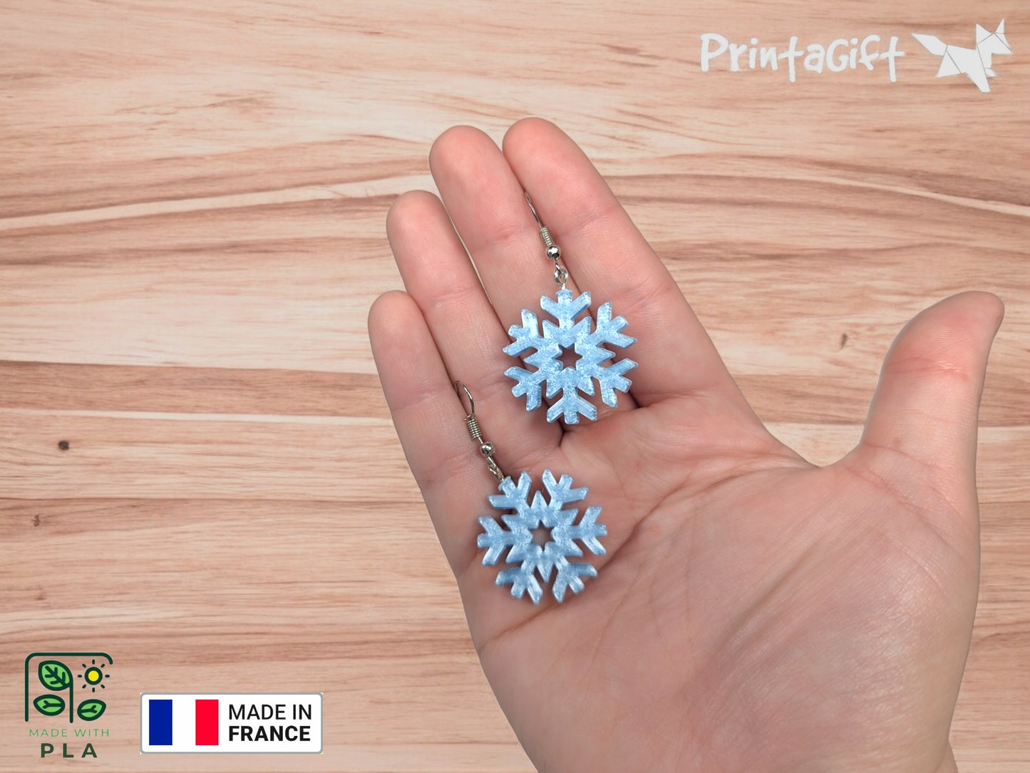 Boucle d'oreille flocon de neige