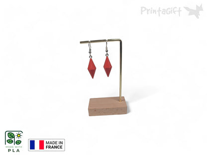 Boucle d'oreille inspiration prisme sims rouge