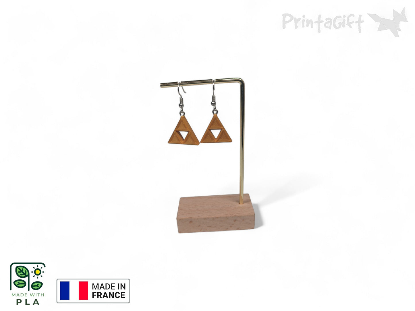 Boucle d'oreille inspiration triforce hyrule