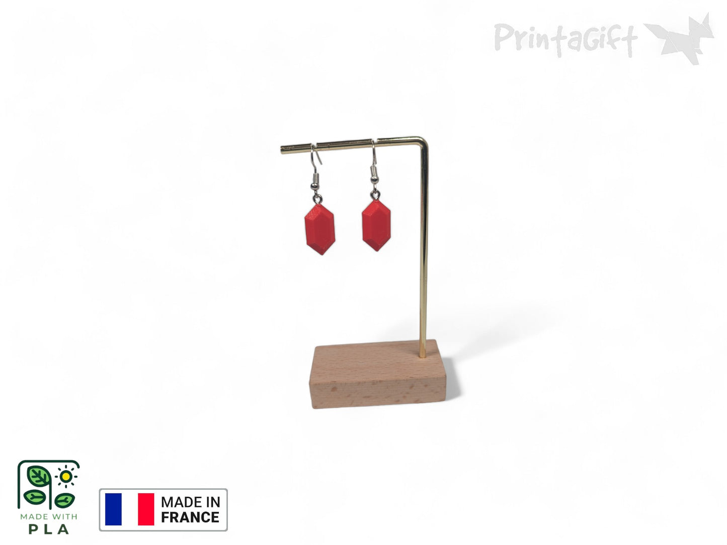 Boucle d'oreille rubis rouge