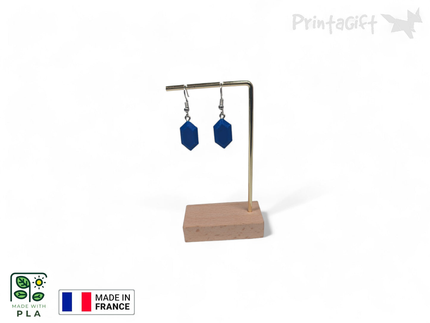 Boucle d'oreille rubis bleu