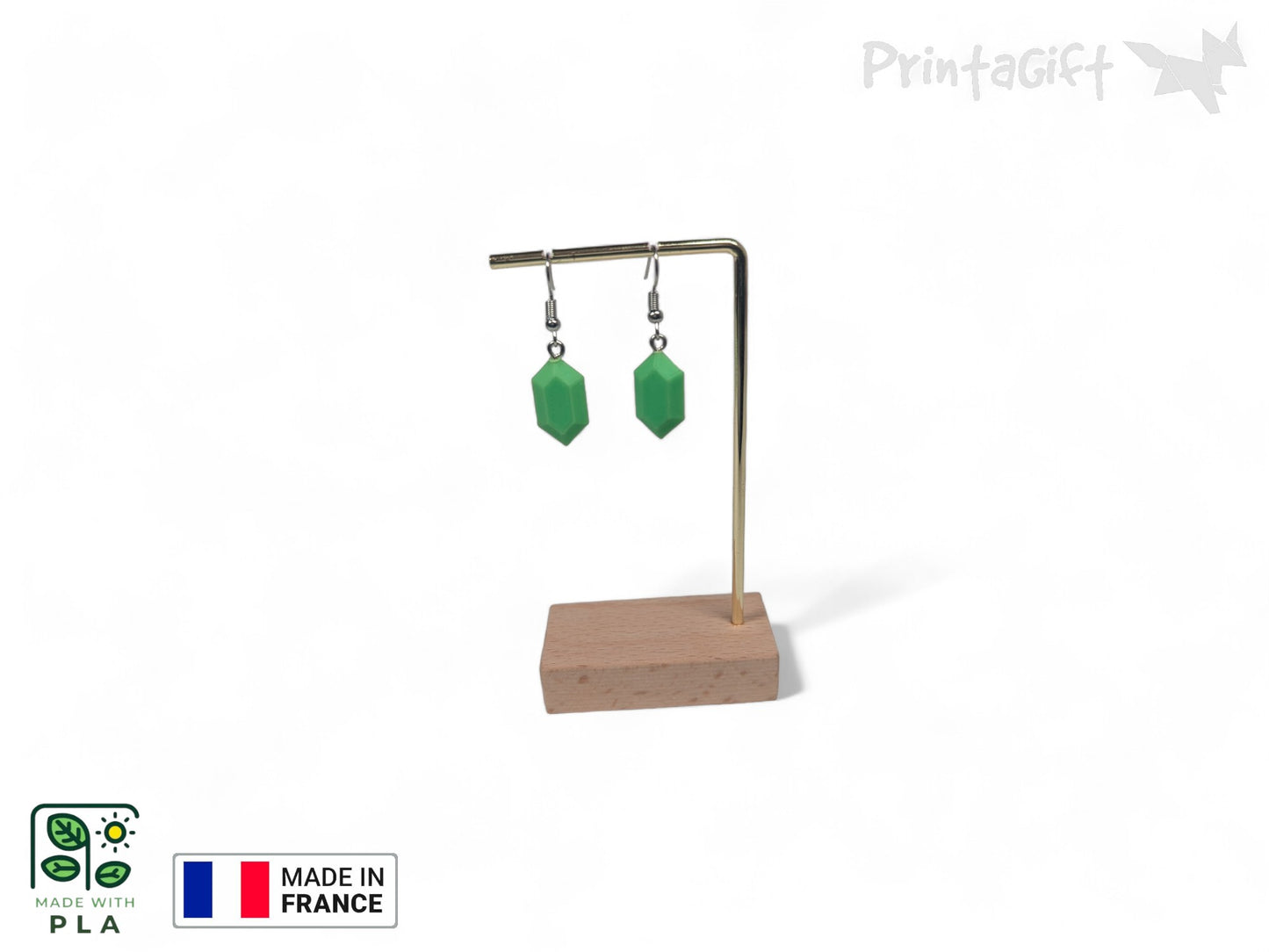 Boucle d'oreille rubis vert